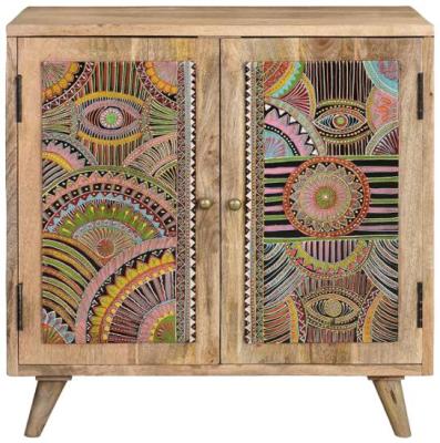 Product photograph of Sour John Mango Tree Wood 2 Door Hall Cabinet from Choice Furniture Superstore