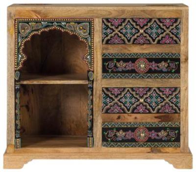 Product photograph of Pease Mango Wood 4 Drawer Hall Cabinet from Choice Furniture Superstore
