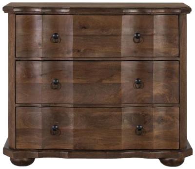 Product photograph of Niotaze Mango Wood Walnut 3 Drawer Chest from Choice Furniture Superstore