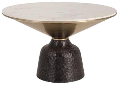 Product photograph of Beddgelert Marble Top And Metal Base Coffee Table from Choice Furniture Superstore
