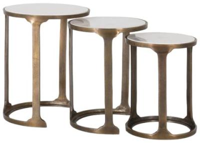 Pangaani Marble Top And Metal Nest Of 3 Tables