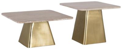 Product photograph of Kipera Marble And Metal Coffee Tables Set Of 2 from Choice Furniture Superstore