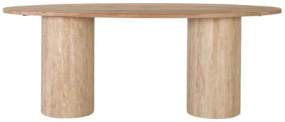 Product photograph of Peveleca Natural Mango Wood 8 Seater Oval Dining Table - 1650 from Choice Furniture Superstore