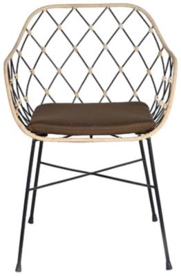 Product photograph of Fairbank Rattan And Metal Curved Dining Chair Sold In Pairs from Choice Furniture Superstore