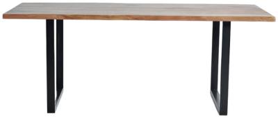 Product photograph of Rivambe Solid Acacie Wood And Metal 6 Seater Dining Table - 6080 from Choice Furniture Superstore
