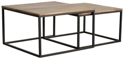 Product photograph of Lugalika Solid Mango Wood And Metal Coffee Table Set Of 2 from Choice Furniture Superstore