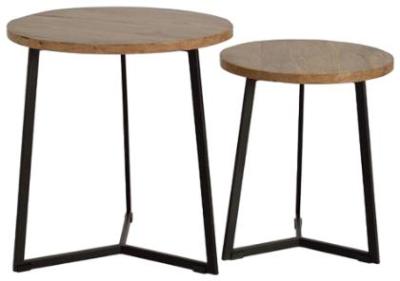 Product photograph of Vibambani Solid Wood End Table Set Of 2 from Choice Furniture Superstore