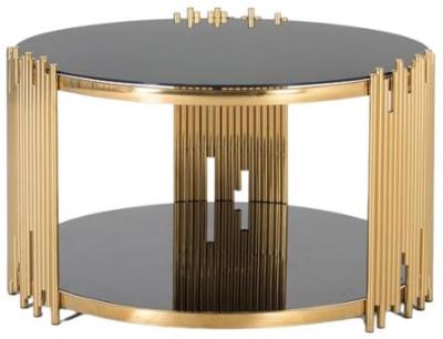 Aimba Stainless Steel And Tempered Glass Coffee Table