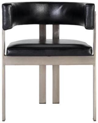 Product photograph of Danielson Upholstered Black Leather Armchair from Choice Furniture Superstore