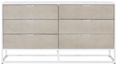 Product photograph of Lonaconing White And Beige 6 Drawer Chest from Choice Furniture Superstore