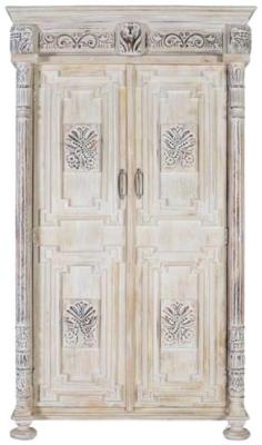 Imbery Aged White Mango Wood Wardrobe