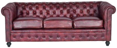 Product photograph of Vesta Brown Leather Chester Sofa from Choice Furniture Superstore