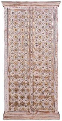 Product photograph of Fordoche Carved Mango Tree Wood 2 Door Wardrobe from Choice Furniture Superstore