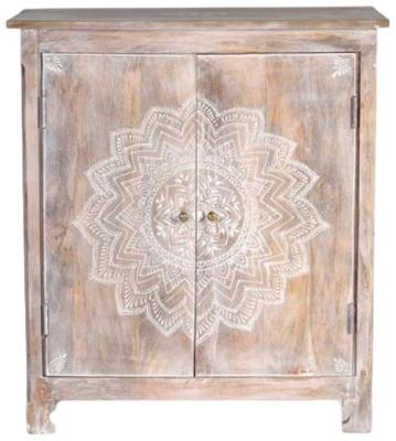 Product photograph of Ganipa Carved Mango Tree Wood Bottle Cabinet from Choice Furniture Superstore