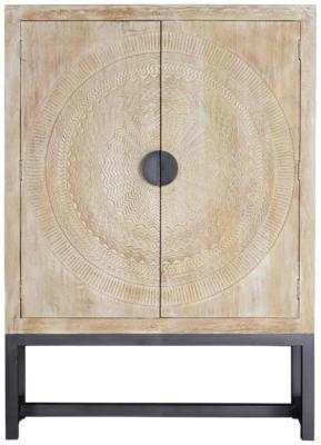 Product photograph of Elliston Carved Mango Wood Tree Hall Cabinet from Choice Furniture Superstore
