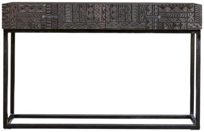 Product photograph of Macedonia Carved Mango Tree Wood Console Table from Choice Furniture Superstore