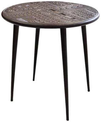Product photograph of Macedonia Carved Mango Tree Wood End Table from Choice Furniture Superstore
