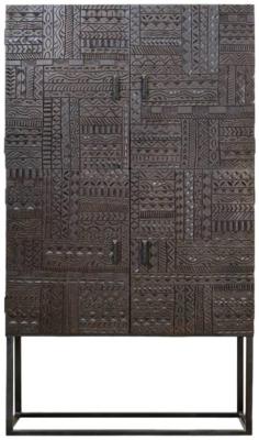 Product photograph of Macedonia Carved Mango Tree Wood Large Hall Cabinet from Choice Furniture Superstore