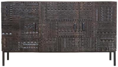 Macedonia Hand Carved Solid Mango Wood Medium Sideboard