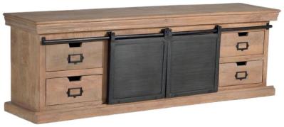Product photograph of Irondale Mango Wood 2 Door 4 Drawer Tv Cabinet from Choice Furniture Superstore