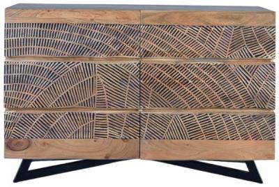 Karlstad Acacia Wood 6 Drawer Medium Sideboard