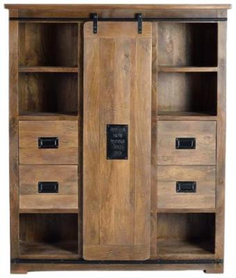 Product photograph of Galion Mango Wood 1 Door 4 Drawer Cabinet from Choice Furniture Superstore