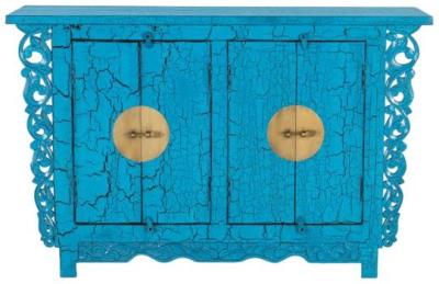 Product photograph of Oshteca Mango Wood Beige 2 Door Medium Sideboard from Choice Furniture Superstore
