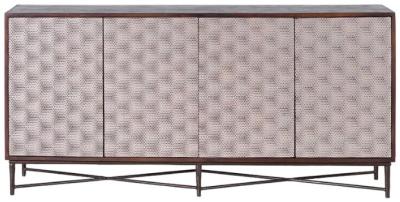 Product photograph of Liuzates Mango Wood And Metal 4 Door Large Sideboard from Choice Furniture Superstore