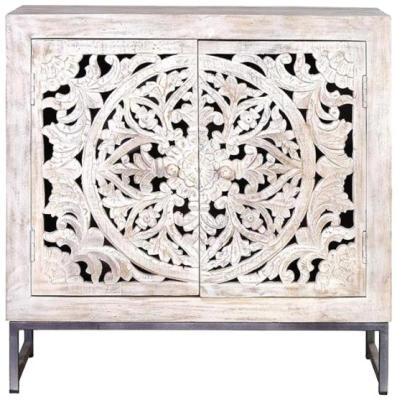 Quintana Carved Mango Tree Wood Small Sideboard