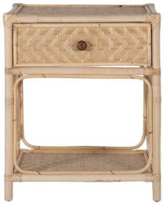 Mesevle Natural Rattan 1 Drawer Bedside Table 5896