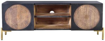 Product photograph of Refton Mango Wood 2 Door Tv Cabinet from Choice Furniture Superstore