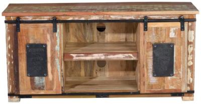 Product photograph of Zindinda Recicled Wood 2 Slides Door Tv Cabinet - 6359 from Choice Furniture Superstore