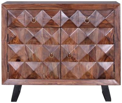 Product photograph of Ziberesh Sheesham Wood 2 Door 2 Drawer Medium Sideboard - 6579 from Choice Furniture Superstore