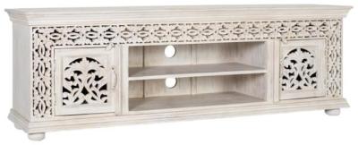 Product photograph of Mufunda Solid Mango Wood 2 Door Tv Cabinet - 1518 from Choice Furniture Superstore