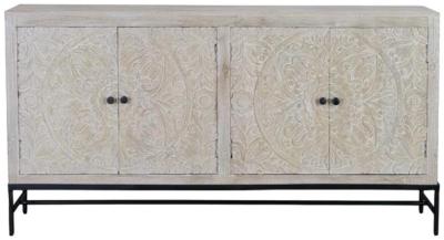 Product photograph of Hothova Solid Mango Wood Carved 4 Door Large Sideboard from Choice Furniture Superstore
