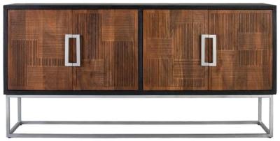 Topoyani Solid Mango Wood And Metal 4 Door Large Sideboard