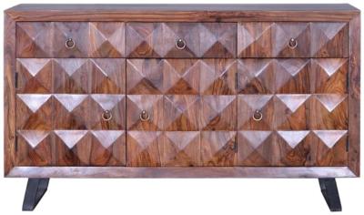 Product photograph of Ziberesh Solid Rosewood 3 Door 3 Drawer Large Sideboard - 6581 from Choice Furniture Superstore