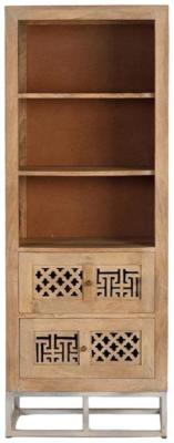 Product photograph of Hiram Carved Mango Tree Wood Bookcase from Choice Furniture Superstore
