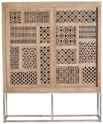 Product photograph of Hiram Carved Mango Tree Wood Cabinet from Choice Furniture Superstore