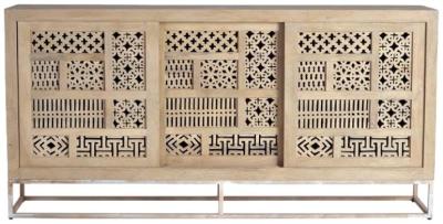 Product photograph of Hiram Hand Carved Mango Tree Wood Large Sideboard from Choice Furniture Superstore