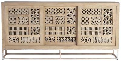 Hiram Hand Carved Mango Tree Wood Large Sideboard