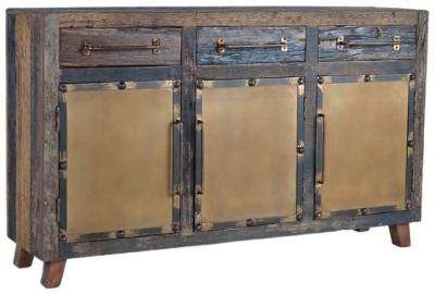 Product photograph of Pemberton Recovered Railway Wood Large Sideboard from Choice Furniture Superstore