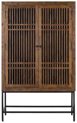 Product photograph of Uvalda Acacia Wood 2 Door Cabinet from Choice Furniture Superstore