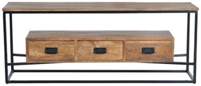 Product photograph of Ronkonkoma Industrial Solid Mango Tree Wood Tv Cabinet from Choice Furniture Superstore