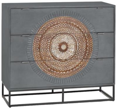 Product photograph of Wood Lytton Carved Mango Tree Wood Dresser from Choice Furniture Superstore