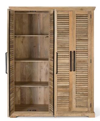 Product photograph of Joffre Mango Wood 4 Door Wardrobe from Choice Furniture Superstore
