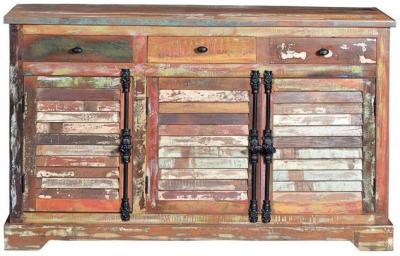 Product photograph of Ostenth Recycled Wood 3 Door 3 Drawer Medium Sideboard from Choice Furniture Superstore