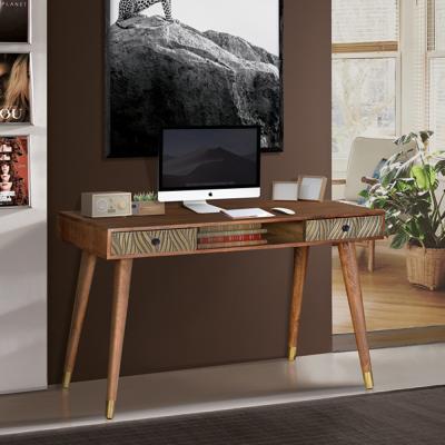 Product photograph of Hamlin Mango Wood 2 Drawer Desk from Choice Furniture Superstore