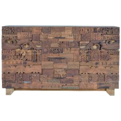 Omao Carved Mango Wood 2 Door Medium Sideboard 150cm