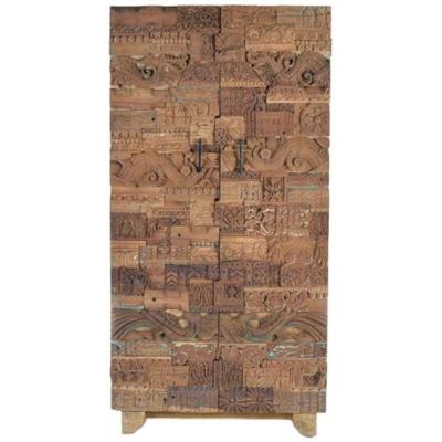 Omao Carved Mango Wood 2 Door Wardrobe